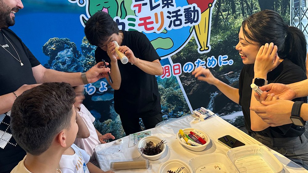 テレ東SDGsパークに出展。「森」と「海の森」の大切さを学ぶ展示と、海藻万華鏡のワークショップを実施。